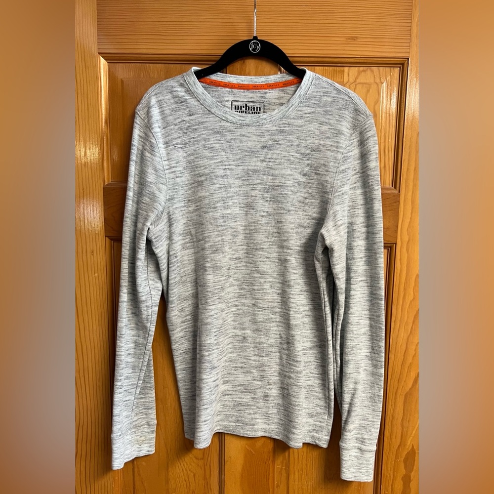 Young men’s urban pipeline long-sleeved gray thermal shirt - size M